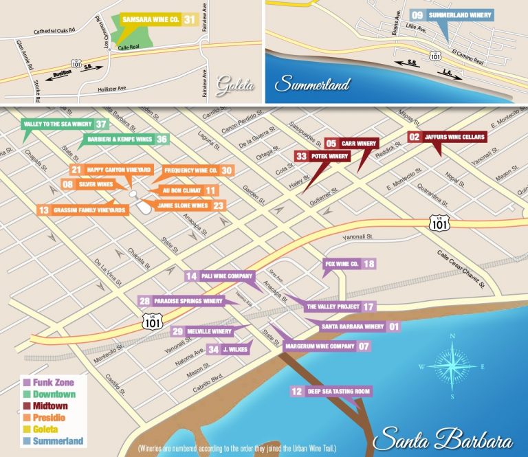 The Trail Map Santa Barbara Urban Wine Trail