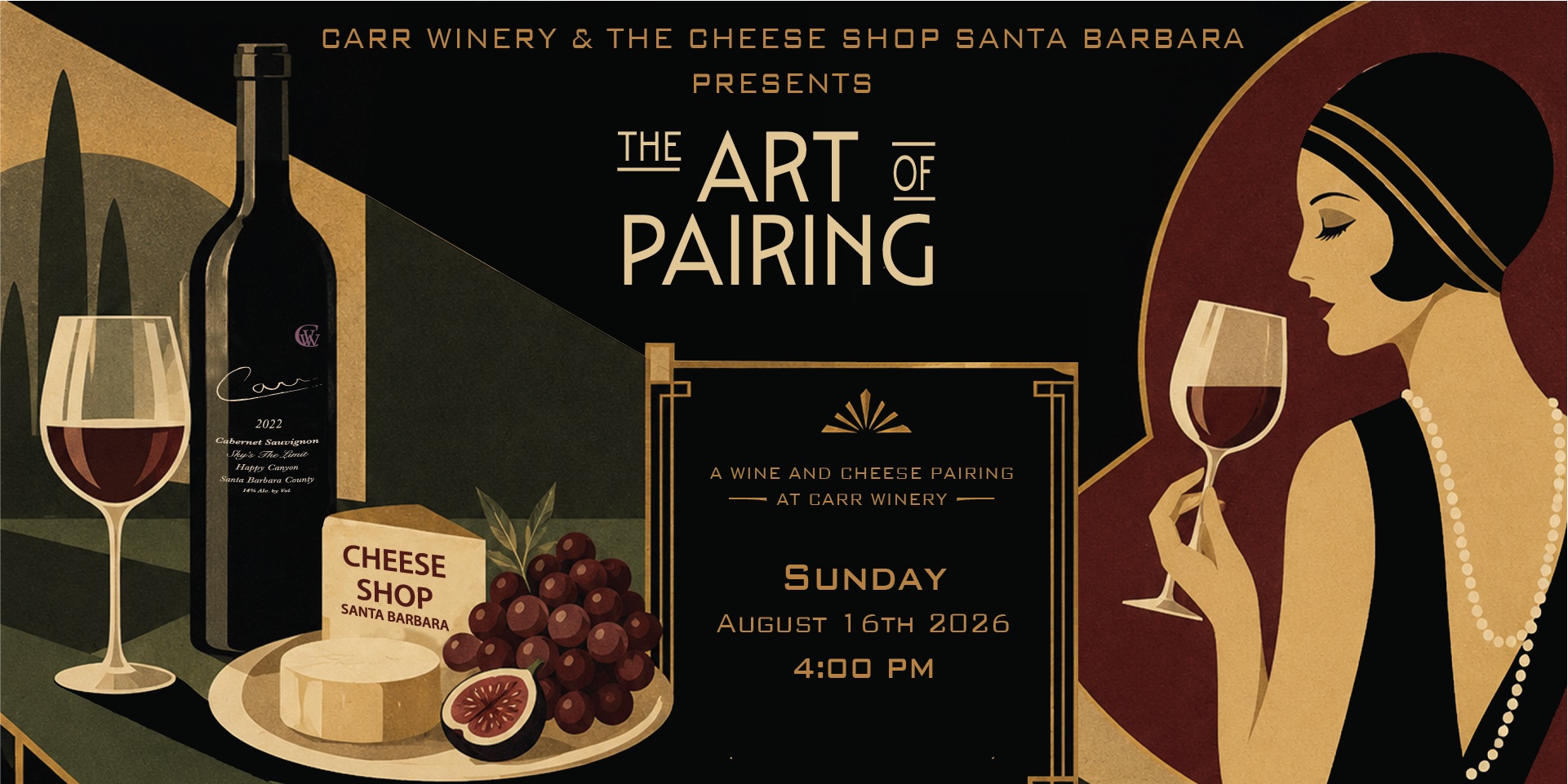The Art of Pairing wine and cheese tasting event at Carr Winery with The Cheese Shop Santa Barbara