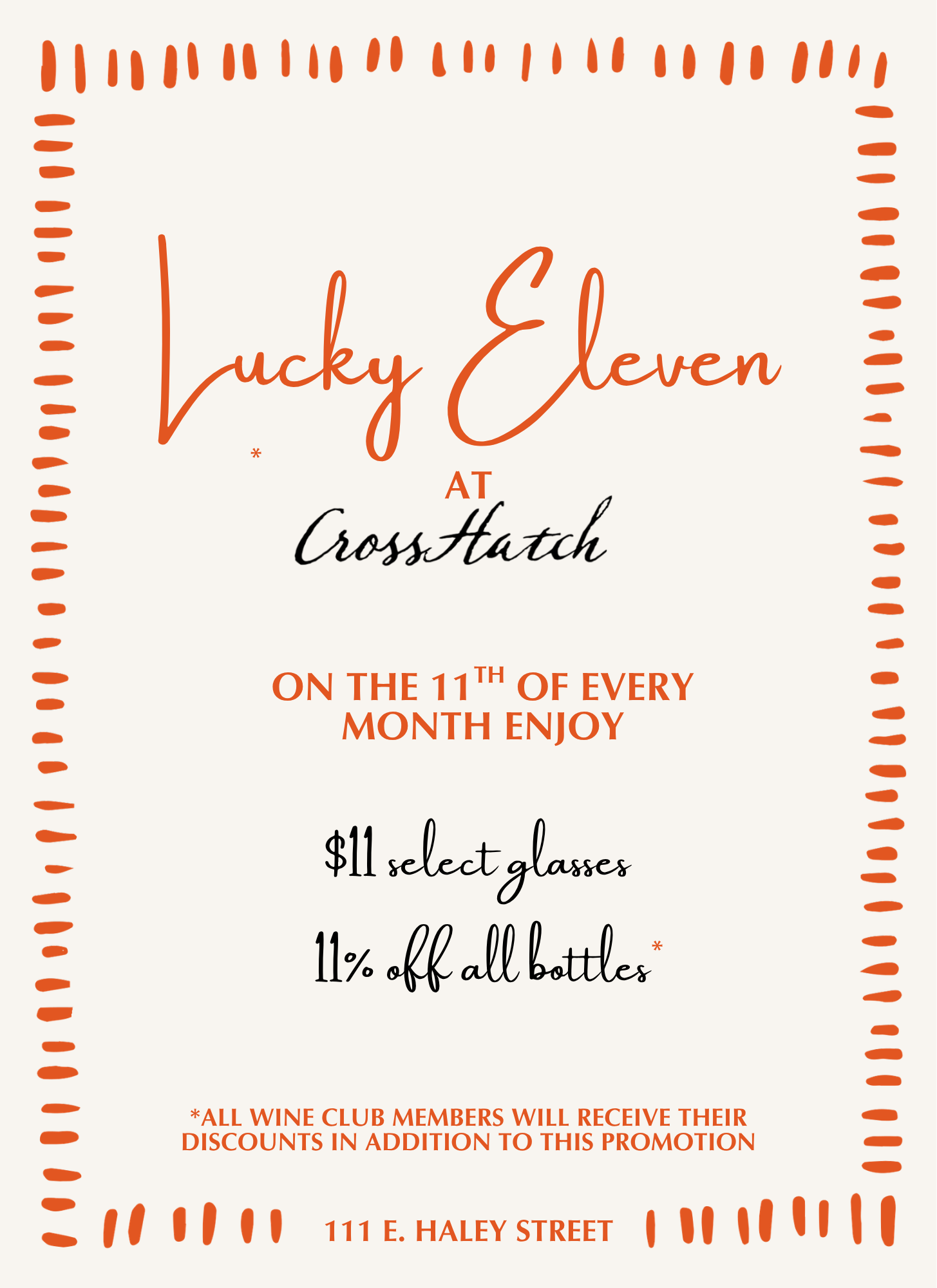 Lucky Eleven at CrossHatch Winery